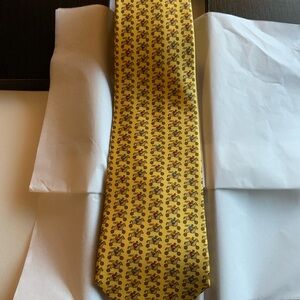 🐎 Hermès Paris Silk Tie – Blue Horse Print – Made in France